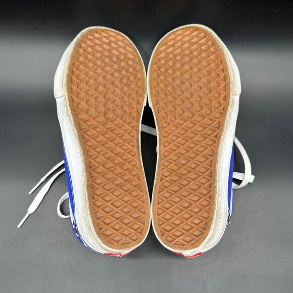 Vans Tennis Shoes Blue Black White Checkerboard Canvas Sneakers Women 8 Men 6.5 - Picture 6 of 15